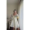 Платье женское с этнической вышивкой в сине-желтых оттенках